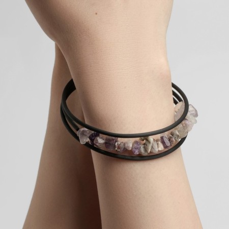 Bracelet-spring "Amethyst" Glatovka on a rubber cable, 6 cm-2