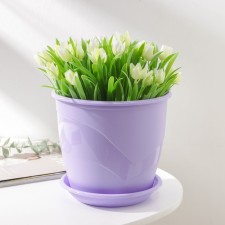 Pot for flowers with the Podon Venice, 3.1 l, d = 19 cm, lavender color