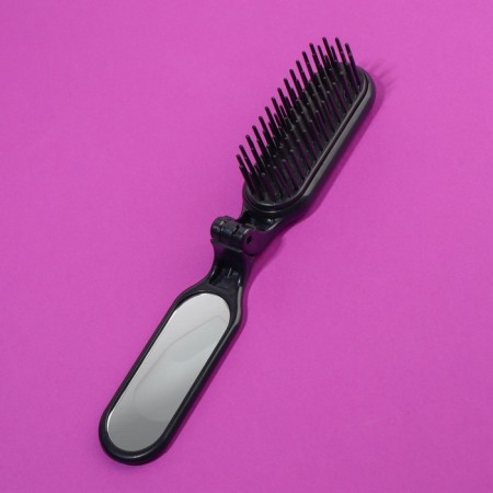 The comb is massage, folding, with a mirror, 3 × 10 cm, black color-3