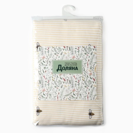 A set of curtains for the kitchen "Bee", 150x180 cm - 2 pcs, Rogozhka 164 g/m2, 100% HL-7