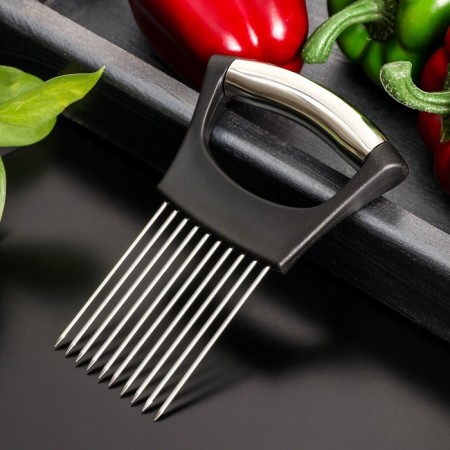 Magistro onion cutting device, stainless steel, black color