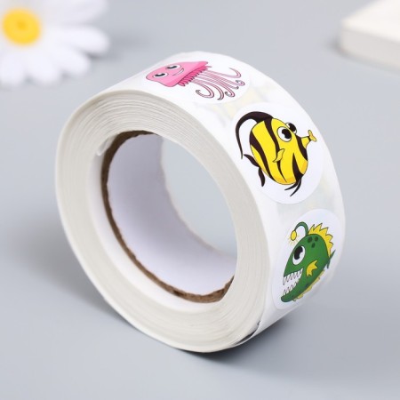 Stick Paper "Underwater World" d = 2.5 cm 500 pcs in a roll 3x6.5x6.5 cm-1