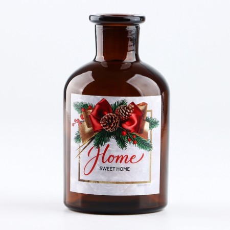 Vase for flowers New Year's Sweet Home, glass, 125 ml