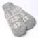 Female woolen mittens, light gray color, size 20-22