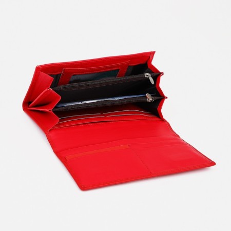 Women's wallet on magnets, red color-2