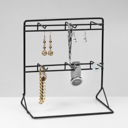 Stand for jewelry "Standing table", 6 hooks 9 cm, 25 × 15 × 26.5 cm, black color-2