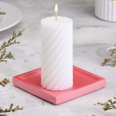 Square Square from gypsum, 10x1.5cm, pink