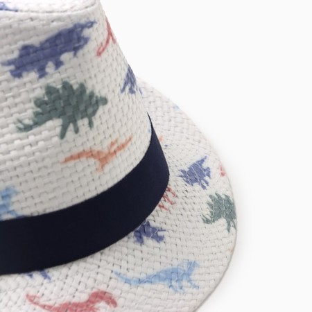 Hat for boys "dinosaurics" Minaku, rr 52-54, col. white-2