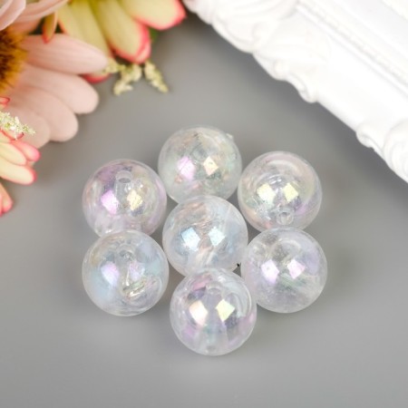 Beads for creativity Plastic "Pearl" Transparent "set of 20 g 1.6x1.6 cm-2