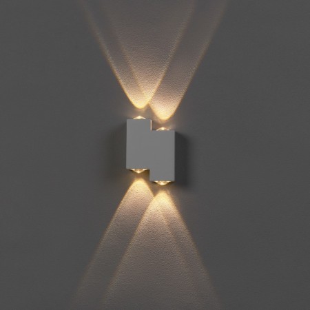 Facade lamp "Ray", FSD-010, 4 W, 3000K, 2 rays, IP65, 220 V, metal, white-1