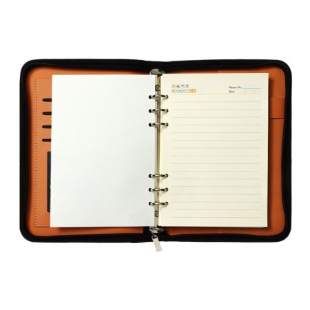Organizer on the rings A5, 96 sheets in a ruler, on a zipper from 3 sides, leatherette, with a calculator, mix-14