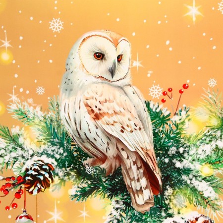 Package Gift New Year Laminated "Owl", 33 x 42.5 x 10 cm.-1