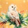 Package Gift New Year Laminated "Owl", 33 x 42.5 x 10 cm.