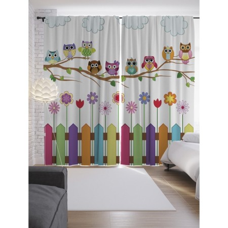 Photostes "Funny Owls", Saten, size 145x265 cm, 2 pcs