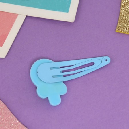 Shirley hair set (2 elastic bands 5 cm, 4 invisible 5.5 cm) ice cream, blue-3