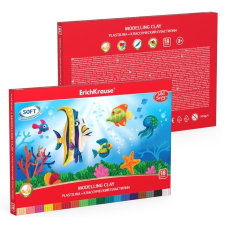 Plasticine 18 colors, 324 g, Erichkrause Artberry, with a stack, in cardboard packaging-3