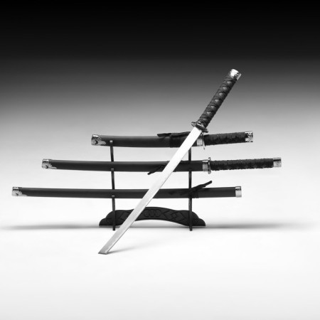 Suv. Product Katana 3V1 on a stand, scabbard leatherette, matte, black 47/70/89cm