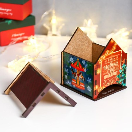 Tea house "Let the New Year give a fairy tale" 10.5x9.5x12 cm-2