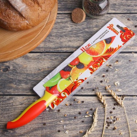 A kitchen -kitchen knife with an anti -wound coating of the “fruit” shares, a blade 20 cm-4