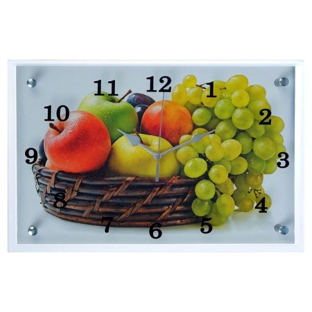 Carty clock is wall-mounted, interior "fruit basket", silent, 25 x 35 cm