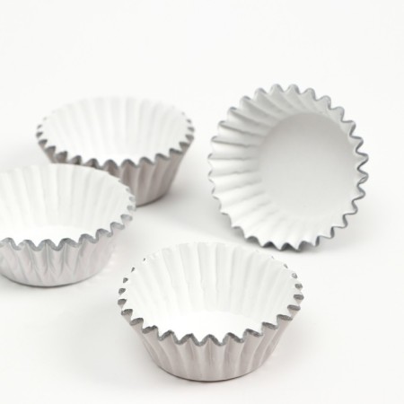 Baking shape round, 3.5 x 2 cm white