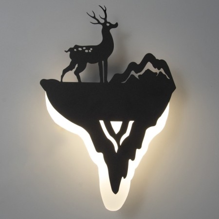 Sconces "Deer and mountain" LED 11W 4000k black 20x29x5 cm-1