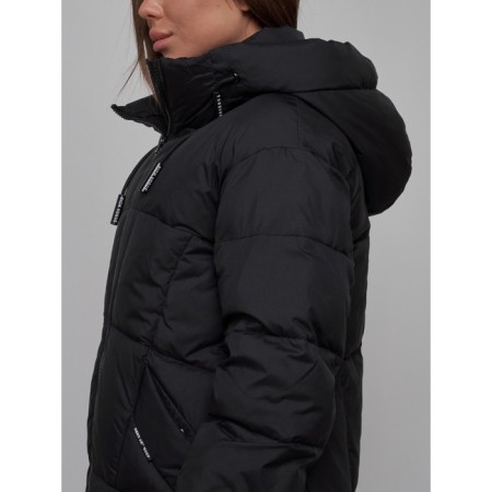 Coat insulated winter female, size 50, black color-21