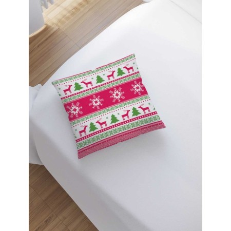 Decorative pillowcase "Deer in snowflakes", on a zipper, size 45x45 cm-1