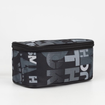 Cosmetic bag with lightning, black/gray color