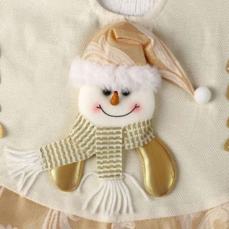 A clearing under the Christmas tree "Snowman and Christmas trees" D-57 cm, white-golden-2