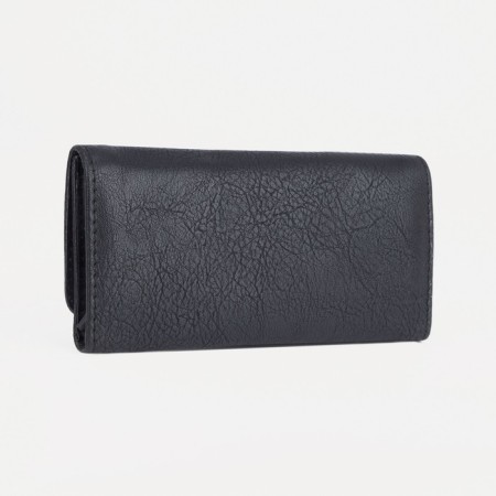Women's wallet on the button, gray color-1