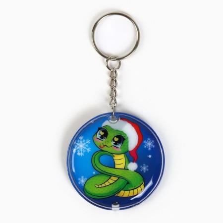 New Year's keychain with a flashlight for the keys "New Year: New Year tree" 5 x 10 cm-2