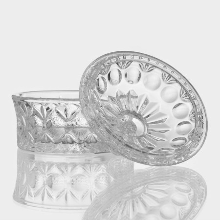 Glass Sugar "circles", 250 ml, 10.5 × 10.5 cm, with a lid-2