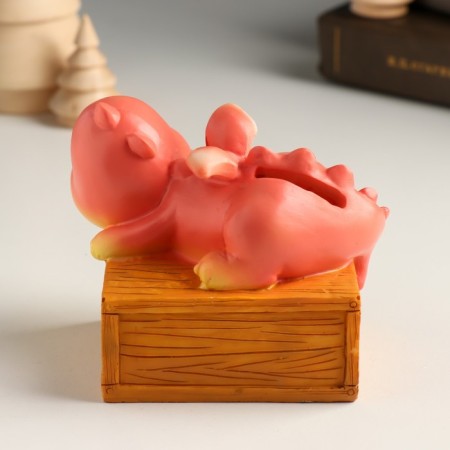 Piglite Polystone "Dragon on a drawer with a wish - health" 10x7x7.5 cm-2