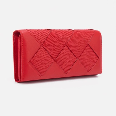 Women's wallet on magnets, red color