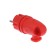 A portable corner fork with a ring at 16-002, 16 a, 250 V, IP44, with salary, rubber, red