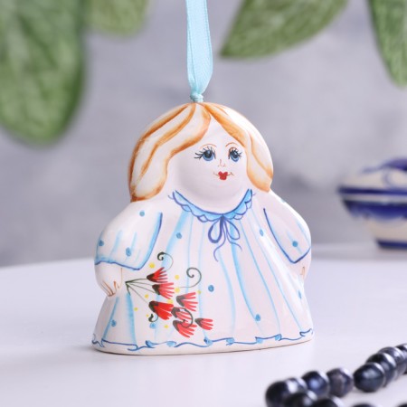 Bell "Angel", 8 cm, Mayolik