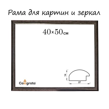 Frame for paintings (mirrors) 40 x 50 x 2.7 cm, plastic, calligrata 6472, wet asphalt