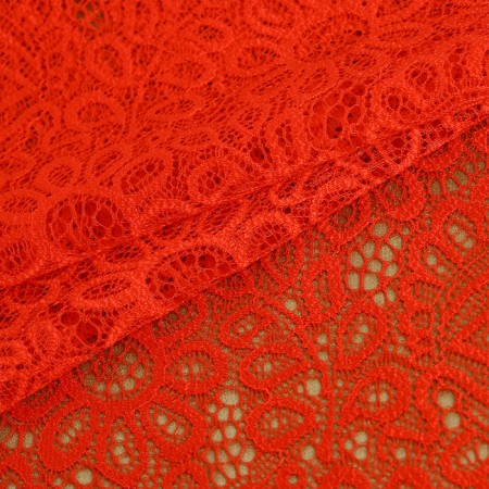 Lace elastic fabric, 190 mm × 2.7 ± 0.5 m, red color-1