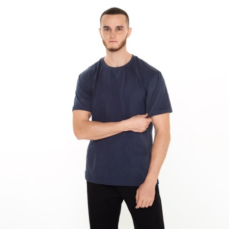 Male T-shirt, dark blue color, size 46-1