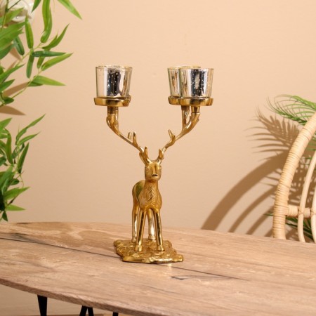 Summary for 4 candles "Deer" aluminum 18x20x35 cm-2