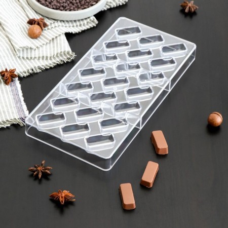 Konfinetta chocolate form "Bueno", 27.5 × 13.5 × 2.5 cm, 21 cells (3.5 × 1.5 × 1 cm)