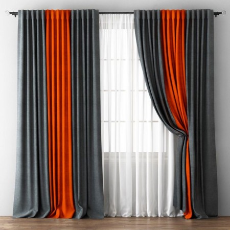 Curtains "Kirste" 240 x 270 cm - 2 pcs, tulle 500 x 270 cm, terracotta