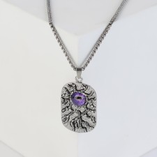 Pompeii pendulum of the Eye, the color of purple-blue in black silver, 70 cm