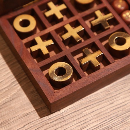 Board game 3V1 (domino + crossbreaks + cubes) 23x10.5x3.5 cm, tree shisham-9