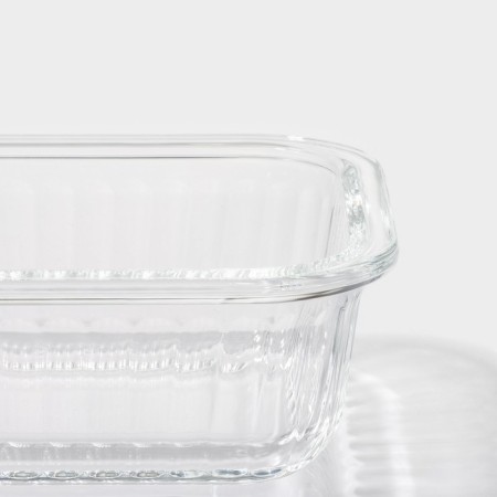 Container of heat -resistant glass of the Shiadu, square, 800 ml, 15 × 7 cm-6