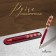 Gift handle, ballpoint "luxury" in a plastic case, rotary, burgundy with golden inserts