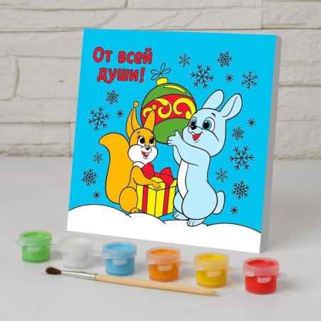 New Year's picture on the numbers "New Year! With all my heart ", 15 x 15 cm-2