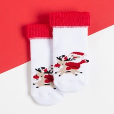 Носки новогодние детские Крошка Я "New Year", цвет белый, 8-10 см