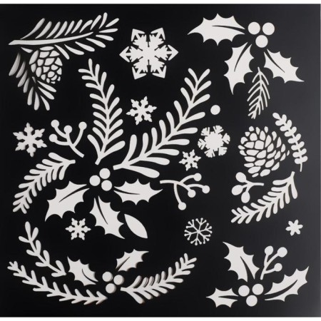 Stencil for creativity "in the winter forest", 15 x 15 cm, plastic-2